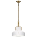 Quoizel - Luster na štangu BRECKEN 2xE27/60W/230V zlatni/mramorni dekor